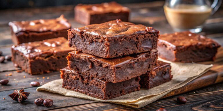 Fudgy homemade brownies with a crackly top
