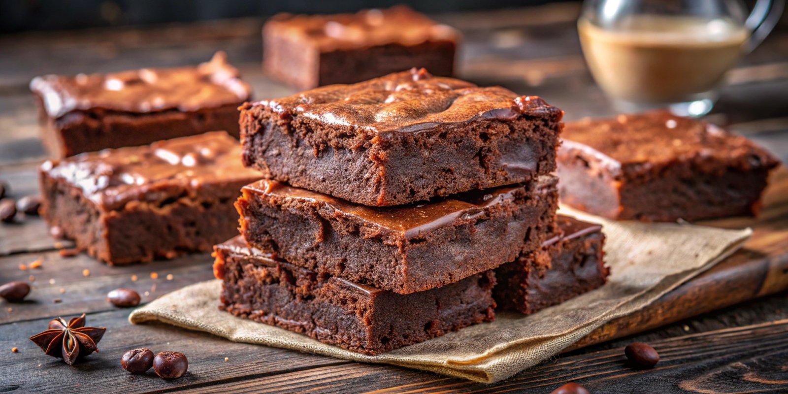 Fudgy homemade brownies with a crackly top