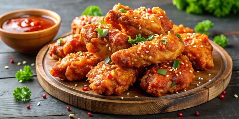 Crispy Korean Fried Chicken with Gochujang Sauce