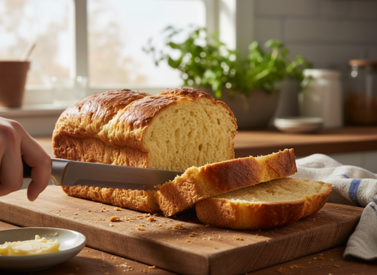 The Ultimate Crispy French Toast You’ll Love 4 Slicing thick brioche bread with a serrated bread knife