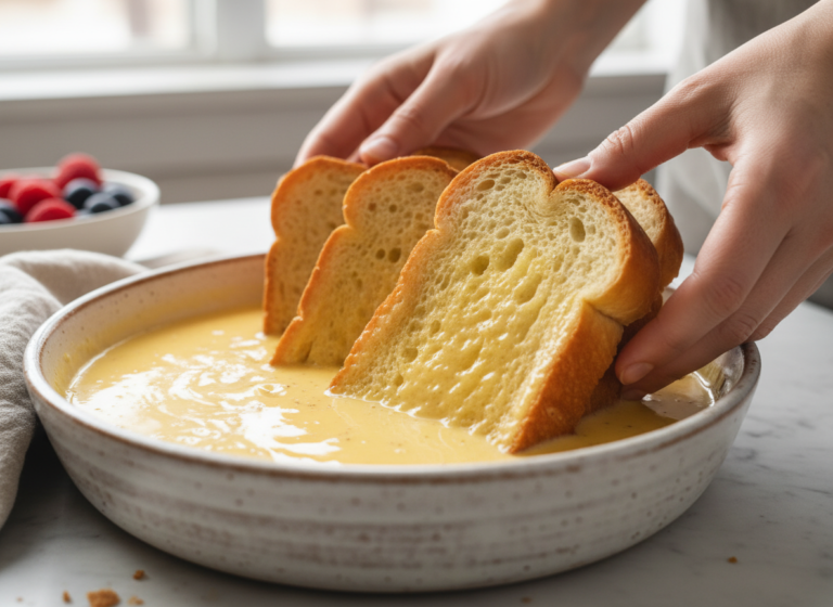 The Ultimate Crispy French Toast You’ll Love 5 Dipping thick brioche slices into egg custard for crispy French toast