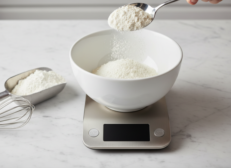 Why are my cookies flat? Weighing flour on a digital kitchen scale is the first fix