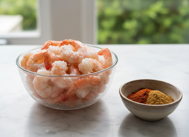 Snappy Shrimp Tacos with Cilantro Lime Sauce 4 Raw shrimp tossed with salt and baking soda before making shrimp tacos